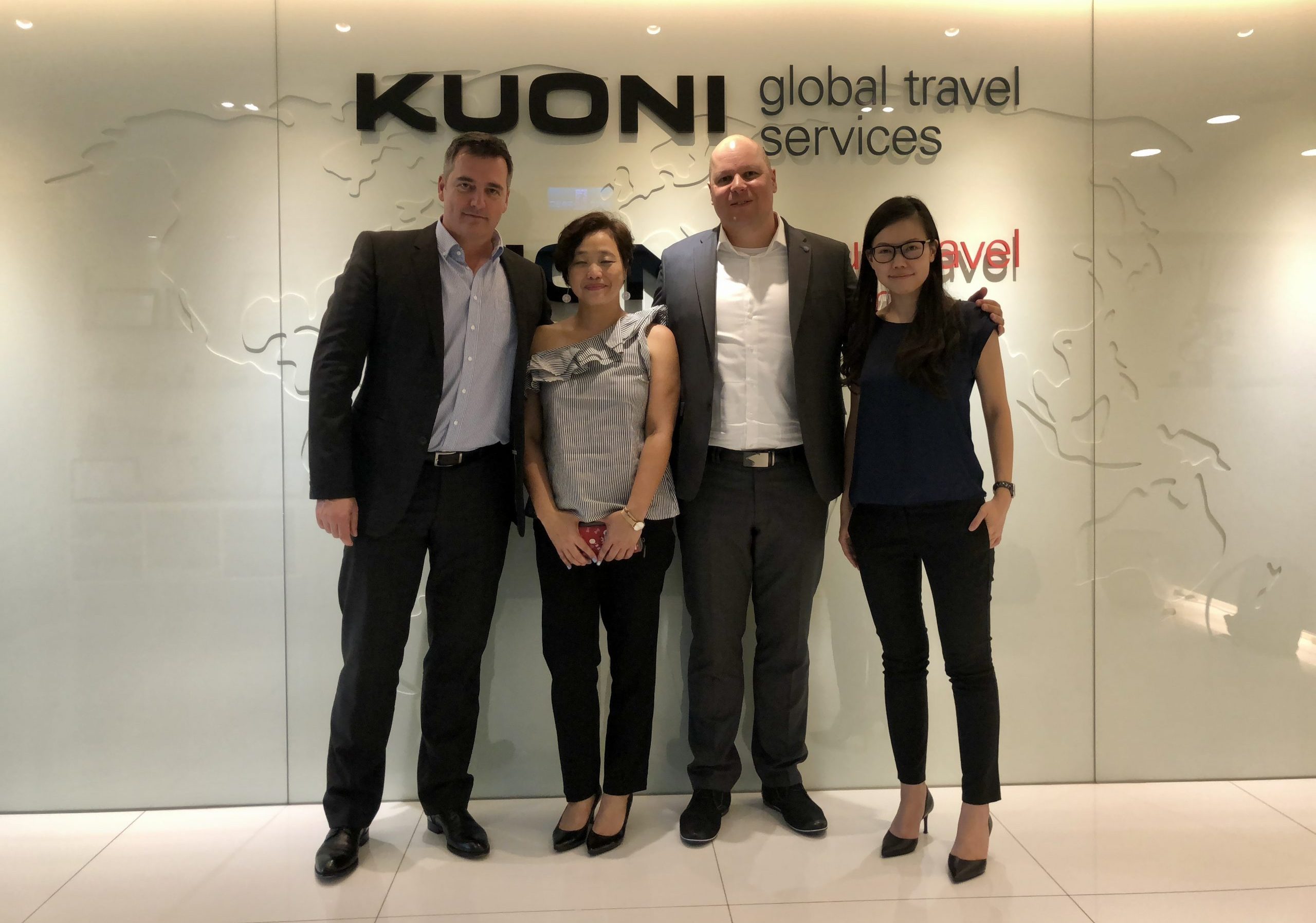 Alex Nelles, Group CTO of Kuoni Global Travel Services, standing with Leader of the team in Taiwan leading the digital transformation of three group travel companies across 33 countries, bridging business and technology to drive global business growth and innovation.